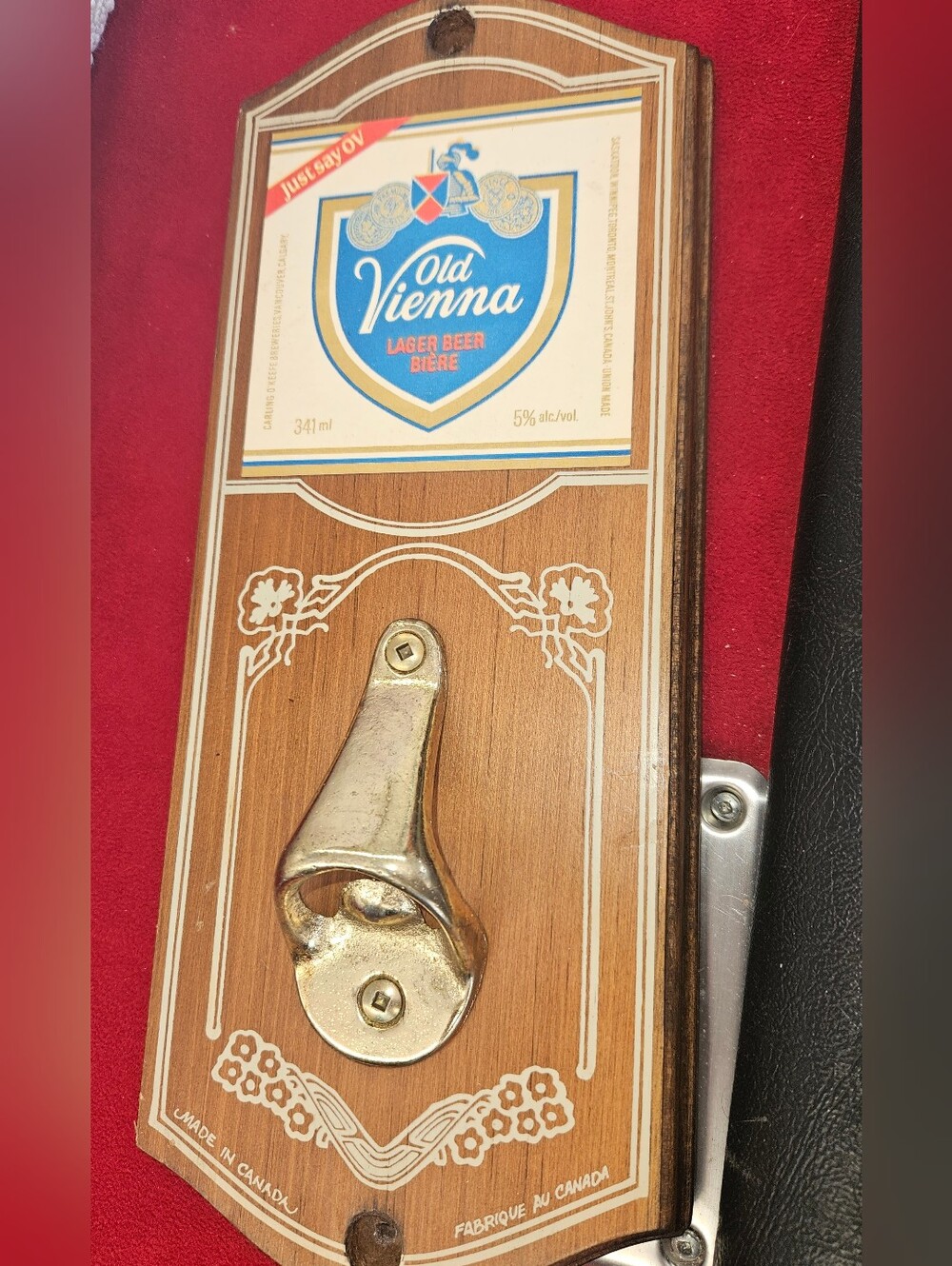 Vintage 1980’s Old VIENNA O'Keefe wall mounted sign bottle opener